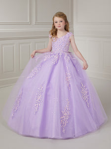Shimmering Sequin Lace And Glitter Tulle Ball Gown In Lilac