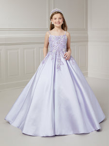 Beaded Lace And Box Pleated A-Line Mikado Ball Gown In Lilac