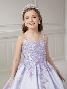Beaded Lace And Box Pleated A-Line Mikado Ball Gown In Lilac