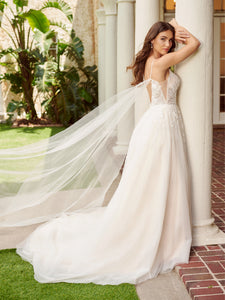 Beaded Lace A Line Wedding Gown In Ivory Almond