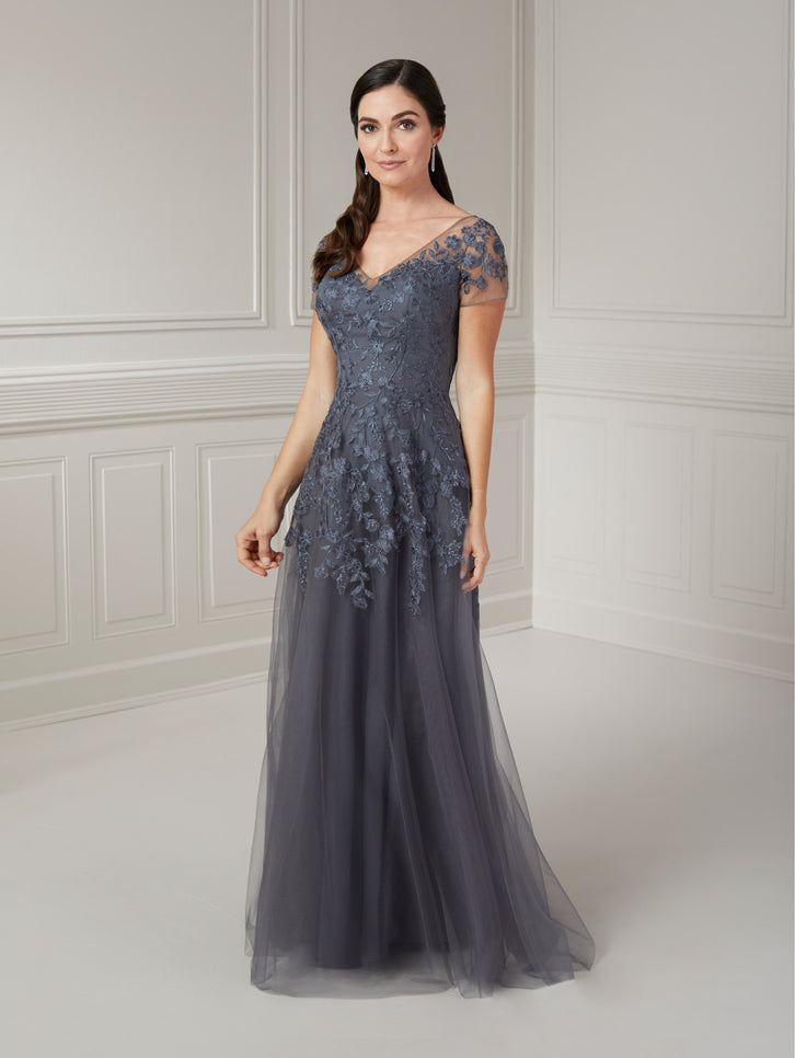 Gunmetal mother of the bride dress discount