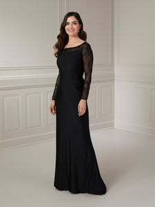 Stretch Jersey With Illusion Scoop Neckline In Black