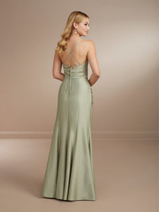 Pleated And Gathered Matte Charmeuse Shown In Sage In Sage