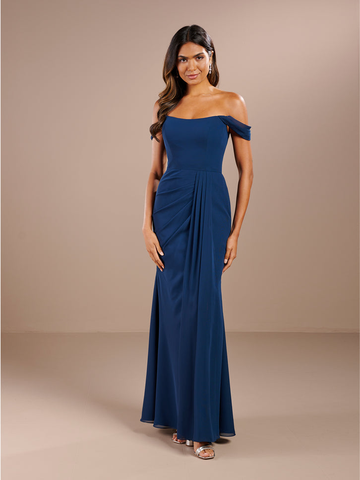 Christina Wu 22099 Portrait Neckline Tie Back Bridesmaid Dress 