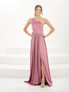 One Shoulder Matte Charmeuse Gown In Romance
