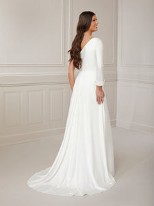 One-Shoulder A-Line Charmeuse Satin Gown In Ivory In Ivory