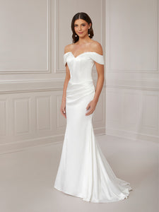 Strapless Sweetheart With Detachable Off-The-Shoulder Straps In Charmeuse Satin In Ivory In Ivory