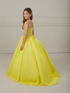 Sleeveless Chiffon Hand-Beaded A-Line Gown In Yellow