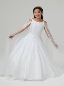 Glitter Sequin Gown In Ivory