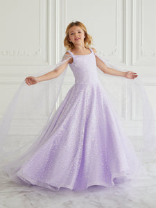 Glitter Sequin Gown In Lilac