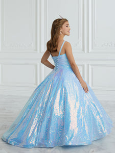 Hand-Sequined A-Line Gown In Periwinkle