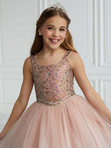 Hand-Beaded And Ombre Tulle Gown In Blush Ombre