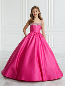 Hand-Beaded And Satin A-Line Gown In Fuchsia