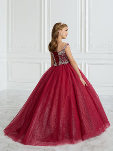 Hand-Beaded And Tulle A-Line Gown With Detachable Sleeves In Mahogany