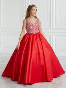 Hand-Beaded And Satin A-Line Gown In Red
