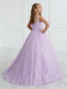Hand-Beaded And Sequined A-Line Gown In Lilac
