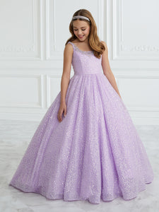 Hand-Beaded And Sequined A-Line Gown In Lilac