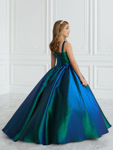 Classic A-Line Gown With Lace-Up Back In Peacock