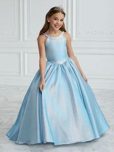 Classic A-Line Gown With Lace-Up Back In Sky