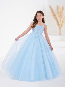 Lace And Sparkle Tulle Gown In Sky