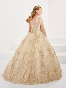 Tulle And Lace Ball Gown In Champagne Gold