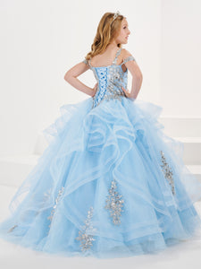 Off-The-Shoulder Ball Gown With Lace-Up Back In Sky