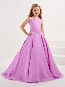 Organza Satin Halter A-Line Gown With Lace-Up Back In Lilac