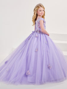 3D Sequins And Lace A-Line Cold-Shoulder Gown In Lilac
