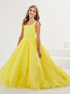 Allover Floral Glitter Gown With Lace-Up Back In Sunshine