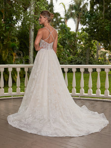 Beaded Corseted Gown In Ivory