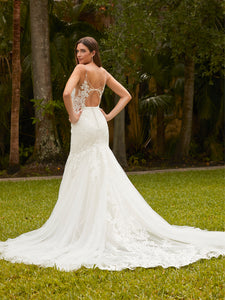 Classic Beaded Gown In Ivory Almond Nude