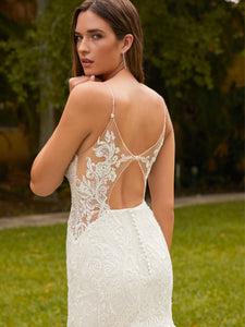 Classic Beaded Gown In Ivory Almond Nude