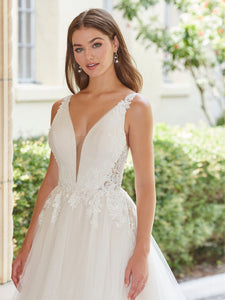 Lace A-Line Gown In Ivory Ivory Nude