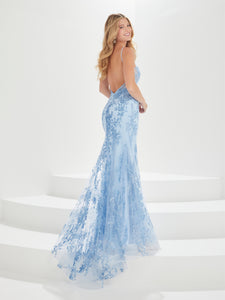 Illusion Corset Gown In Sky