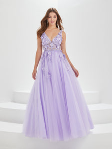 Tulle And Lace A-Line Gown In Lilac