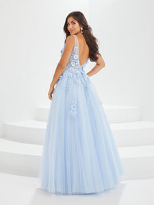 Tulle And Lace A-Line Gown In Sky