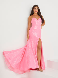 Sequined Sheath Dress In Bright Pink