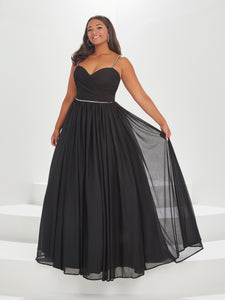 Sweetheart Neckline Beaded Gown In Black