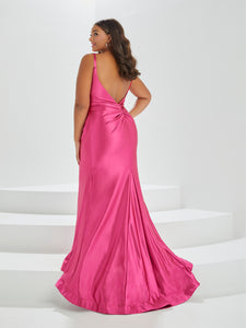 Cowl Neckline Stretch Gown In Magenta