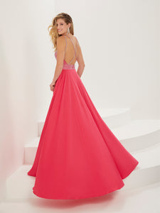 Crepe Chiffon A-Line Gown In Hot Pink