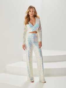 Sequin Jumpsuit In Ivory