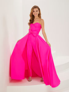 Corset Jumpsuit In Cerise