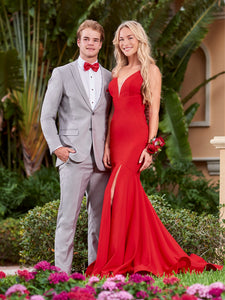 Crepe Mermaid Gown In Red
