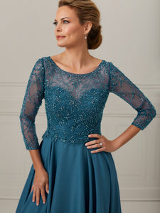 Hand-Beaded Satin Crepe Gown With Side Pockets In Rich Blue