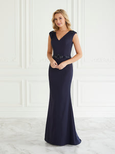 Satin Gown In Navy
