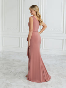 Hand-Beaded Crepe Fit-And-Flare Gown In Mauve
