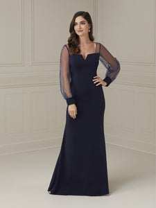 Crepe Dress With Detachable Tulle Skirt In Navy
