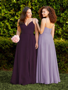 Chiffon A-Line Dress With Pockets In Lilac