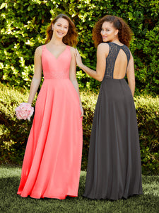 Chiffon And Lace A-Line Dress With Pockets In Charcoal