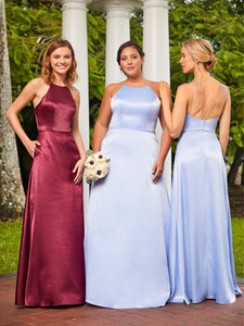 Racer Cut Satin Gown In Perri